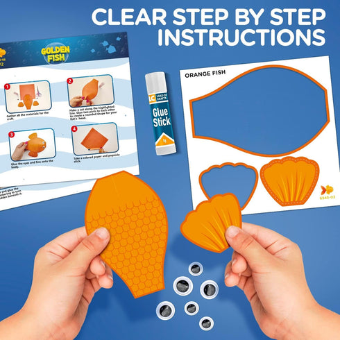 Arts and Craft Kit for Toddlers Ages 3-5, Craft 9 Fun Fish Characters for Creative Play