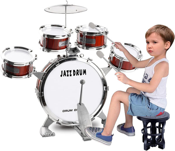 Toy Drum Set for Toddler Kids | Jazz Drum Kit with 5