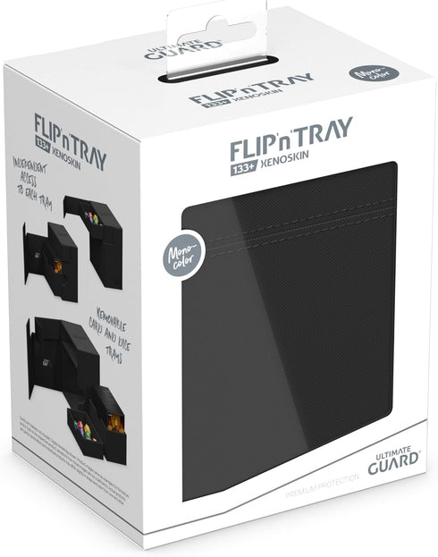 Ultimate Guard Flip 'n' Tray 133+ Deck Case for 133 Double-Sleeved TCG Cards + Dice Tray, Black