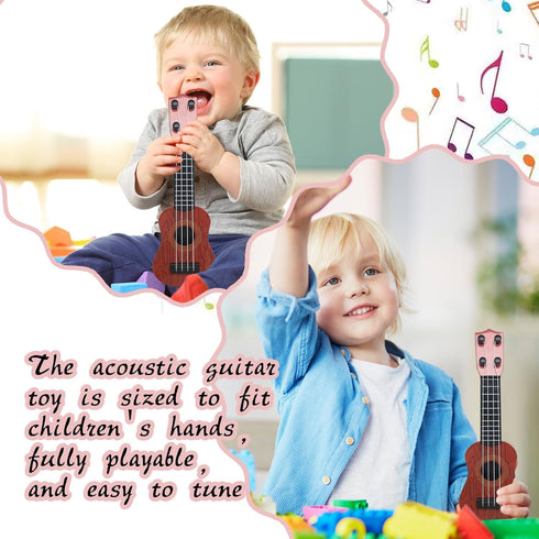15 10 Inch Pcs Kids Toy Guitar Mini Classical Ukulele Guitar Toy Beginner Rhyme Developmental Musical Instrument