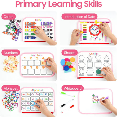 1,2,3 1-3 1-2 HumorPlay Busy Board Montessori Toys for Year Old Girl Gifts, Sensory Educational Busy Book for Toddlers