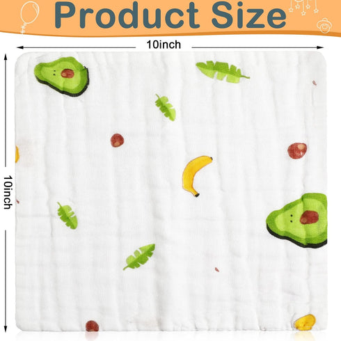 20 Pack 6 Shower10 10 Inch Chumia Baby Muslin Burp Cloths Baby Wash Cloths with Sensitive Skin Layer Cotton Face Towels