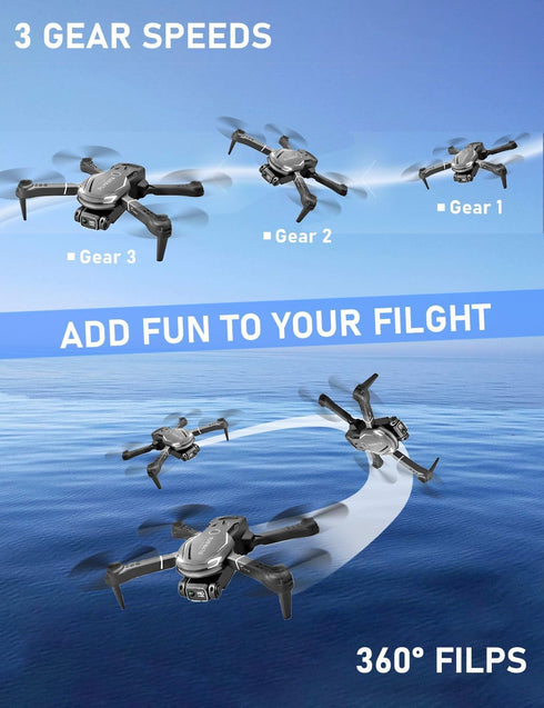Cool Mini Drone with 1080P Camera for Kids Adults, Remote Control Drone with 3 Batteries, One-Click Take Off, Gifts