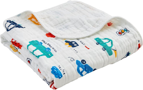 Luxury Muslin Baby Blanket, Cozy Swaddle, 6-Layer Cotton Receiving Blanket for Newborn