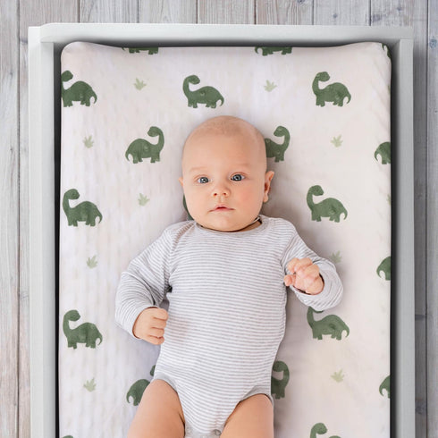 The Peanutshell Baby Changing Pad Covers Boy, Minky Changing Table Sheets, Dinosaur Nursery Decor, Sage Green Baby