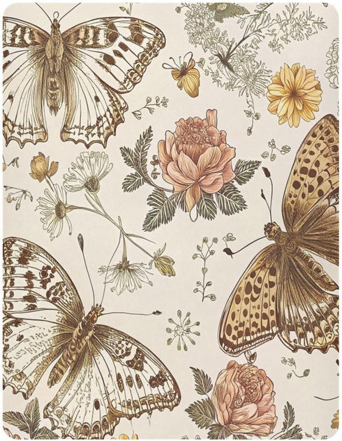 Cozy 27 39 inch Kigai Vintage Butterfly Flower Crib Sheet for Boys and Girls Jersey Knit Fitted Baby Sheets