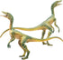 Gemini&Genius 2Pcs Compsognathus Dinosaur Toy Figurines with Moveable Jaw, Realistic Dinos