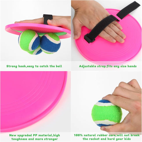 Toss and Catch Ball Game – 8inch Catch Ball Racket for Kids and Adults, Outdoor Toy for Backyard Play