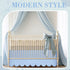 Hahafelt 28"x 52" 14" 4-Sided Scalloped Crib Skirt for Baby Girl Nursery, with Drop, Dust Ruffle, Soft Breathable