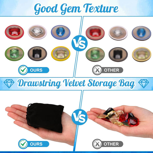 MSHUNKEJI 40 6 2-4 30 Pcs Board Game Gems Styles Board Game Gemstones with Black Drawstring Bag Glass Gemstones