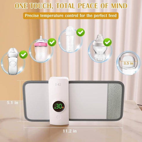 Generic 6-Speed Control(37C 55C 98F 131F), 6000mAh 360 Portable Bottle Warmer with Live Display, Temp to / to Battery