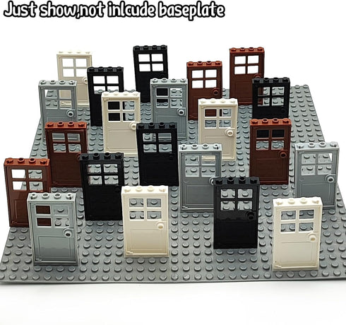 ZHX 40PCS Kids(20 Set) Doors and Frame Building Block Toys for MOC Creative House Brick Accessories Compatible