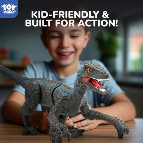 3-5 4-7 8-12, STEAM Life Remote Control Dinosaur Toys for Kids Large Rechargeable Velociraptor RC Dino with Walking