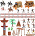 NUOBESTY Cowboys and Indians Plastic Figures Playset, Wild West Cowboys and Indians