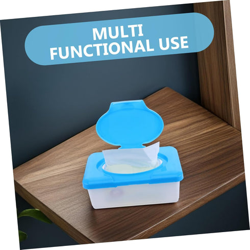 SHOWERORO Compact Wipes Container with Lid Lightweight and Refillable Wipes Holder for Home Office