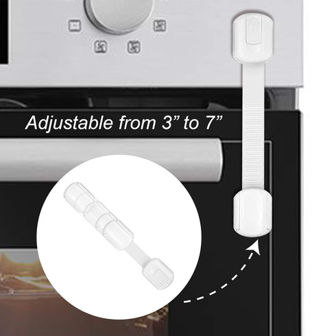 ABC123 Child Safety Strap Locks (5 Pack) - Adjustable Strap Latches for Baby Proofing Cabinets, Drawers