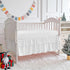 Set 3pc Set White Crib Bedding Tufted Dots Jacquard Baby Comforter with Fitted Sheet and Bed Skirt - Cute Embroidery