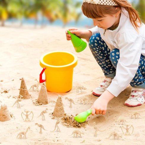 VICROIC 60 PCS Dinosaur Fossil Skeletons, Assorted Dinosaur Skeleton Toys Figures for Science Play Dino Sand Dig Party