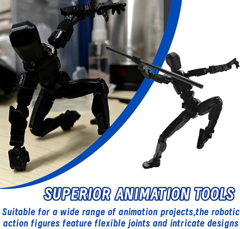 T13 Action Figure 4PCS, 3D Printed Multi-Jointed Movable Robot Desktop Decorations for Game Lovers