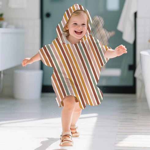 CoolaPeach Toddler & Kids Hooded Bath & Beach Towel - Microfiber Wearable Poncho for Bathroom, Pool, Beach