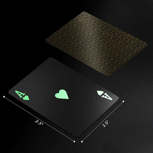 INTEGEAR 2 Decks Plastic Playing Cards - Premium Waterproof Black Playing Poker Cards for Adults