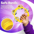 Flexzion Half Moon Musical Tambourine Set of 4, Red Yellow Blue Green, Hand Held Percussion Drum with Jingles