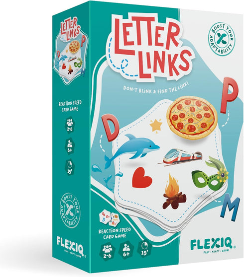 FlexiQ WHAT DO YOU MEME? Letter Links — Word Match Game, Brain Teasers for Kids 6+, Family Board Games