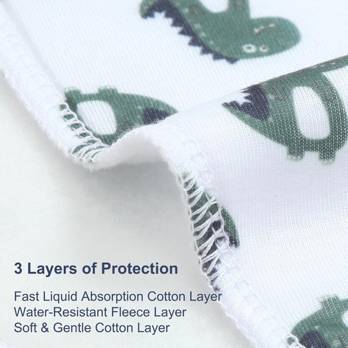 2-in-1 3 Set Newborn,12-Pack Baby Burp Cloths &Baby B.ibs Design Layers Thicken Cotton Absorbent and Soft Spit Up