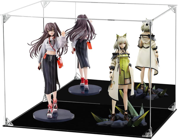 Acrylic Display Case for Collectibles, Clear Box with Mirrored Back for Action Figures, Lego Model, Doll Toys Display