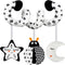 Car Seat Toys for Babies 0-6 Months, Hanging Rattle Toys for Crib Mobile, Black and White High Contrast Stroller Toys