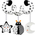 Car Seat Toys for Babies 0-6 Months, Hanging Rattle Toys for Crib Mobile, Black and White High Contrast Stroller Toys