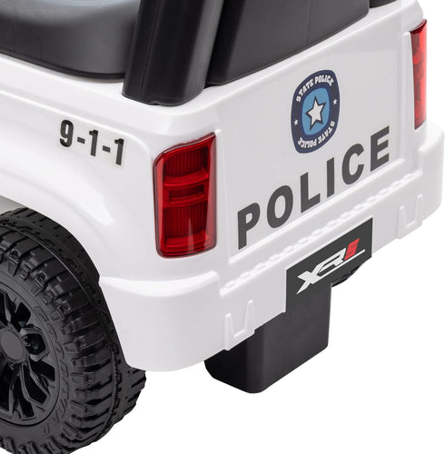Aosom Kids Push Ride On Car with Working PA System, Police Truck Style Foot-to-Floor Sliding Car