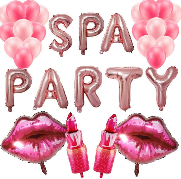 32 Pcs Spa Party Decorations Balloons, Spa Theme Birthday Party Supplies for Girls Makeup Party (Pink)