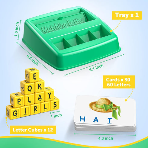 Educational Toys for Kids Ages 3-8, Spelling Games, Matching Letter Games for 4-8 Year Olds, Learning Games for