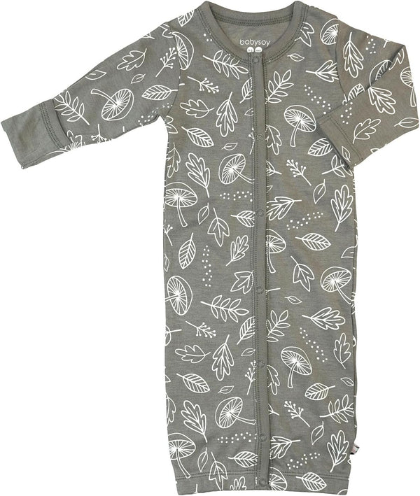 Babysoy Unisex Baby Long Sleeve Gown Sleep Sack, Ultra Soft Nightgown, Newborn