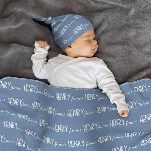 IWEORTHY Custom Name Baby Swaddle - Personalized Infant Blanket