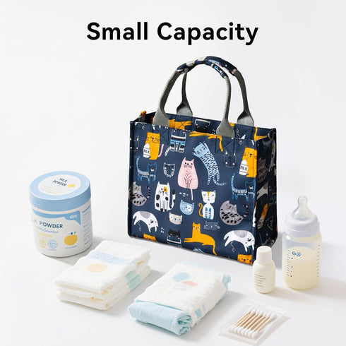Cat Paradise Mini Diaper Bag: Waterproof Travel Tote for Baby