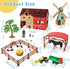 '-140 Set Playset 3-7 Peagprav Farm Animals Figurines Toys pcs Toy Barn Toy Horse Stable Tractor Trailer Windmill Farmer