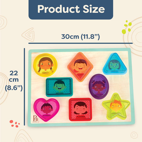 B. toys Shapes & Emotions Chunky Puzzle – Toddler Puzzle for Geometric Shapes & Emotions – Classic Toys for Kids 2