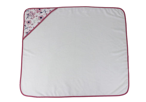 3 Pack (GS71728) Cudlie Buttons & Stitches Baby Girl Rolled/Carded Hooded Towels in Crisp Blossom Print