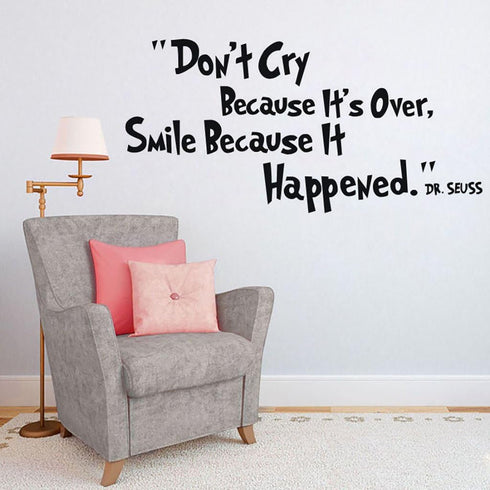HACASO Don't Cry Bedroom Quote Decals for Home Wall Stickers, Nursery Room Decor
