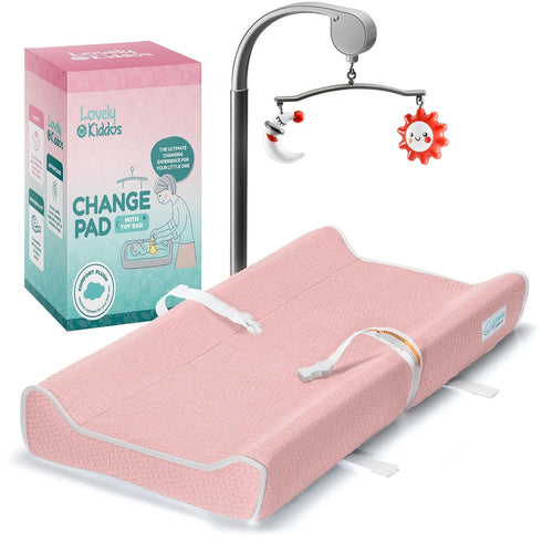 Lovely Kiddos Changing Pad - Foam Contoured Baby Changing Pad for Dresser, Waterproof Diaper