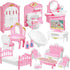20 Pieces Doll House Furniture and Accessories Set, Mini Dollhouse Furniture 1:12 Scale Bedroom Living Room Bathroom