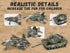 5 Pack Set, Playset 3+ Crelloci Die Cast Fighter Jet Tank Toy, Pull Back Army Toys Vehicle Camouflage Bomber Airplane