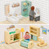 Set, 36PCS 5 4 3 4 5 6 Toyssa Wooden Dollhouse Furniture Miniature Doll House Accessories with Colorful Room & Flexible