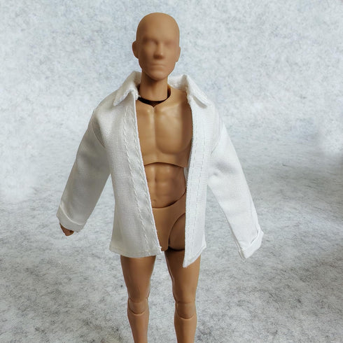 1/12 Scale Figure Clothes Shirt Coat Cardigan for 6inch Male Action Figure Body Doll, Black