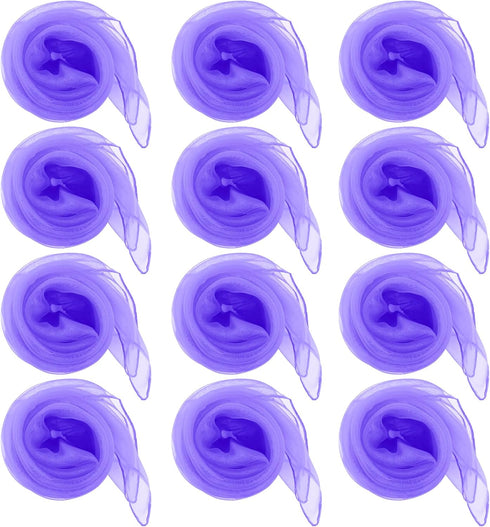 12pcs Square Juggling Silk Dance Scarves - Magic Tricks Performance Props for Movement & Rhythm Band (Purple)