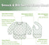 2 Pack 6-24M haakaa Baby Smock Bib (Long Sleeve + Short Sleeve), Waterproof + Easy Clean Toddler Feeding Bib