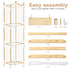 BENCHRY Bedroom-54 Inch Stuffed Animal Storage, Wooden Cute Zoo Toy Holder with Brake Wheels, Space Save Toy Organizer
