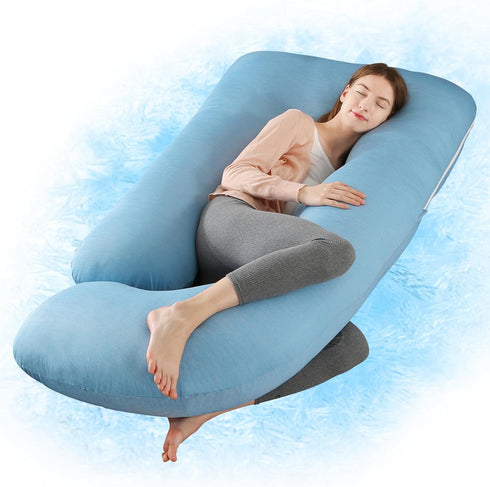 Wndy's Dream 60 inch Pregnancy Pillow with Removable Velvet Cover, Side J Type Full-Body